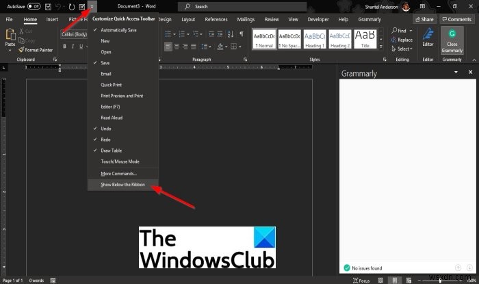 How to customize the Quick Access toolbar in Office programs
