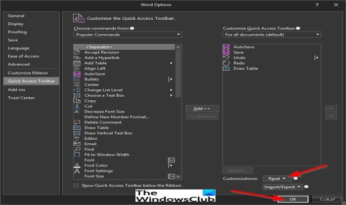 How to customize the Quick Access toolbar in Office programs