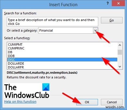 How to use the DISC function in Microsoft Excel