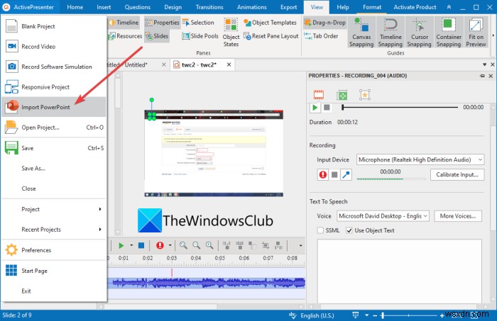 How to make Video Presentation with Audio Narration in Windows 11/10