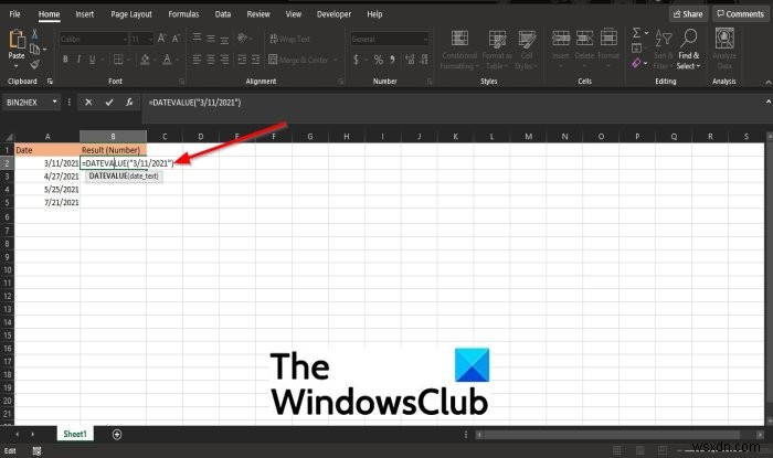 How to use the DATEVALUE function in Microsoft Excel
