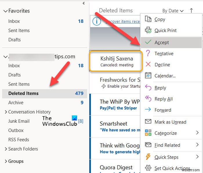 How to accept a previously declined meeting invitation in Outlook