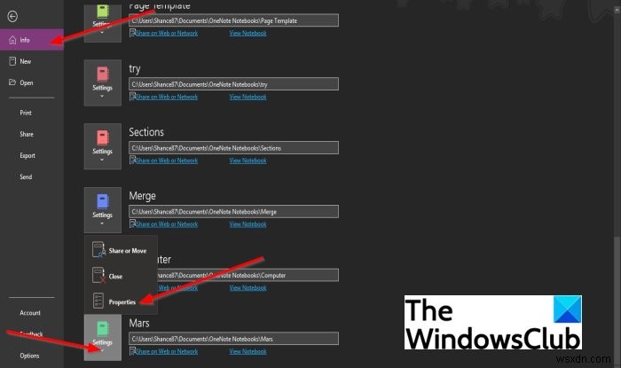 How to change Name, Color, Location of your OneNote notebook