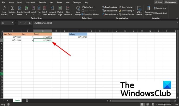 How to use the WORKDAY function in Microsoft Excel