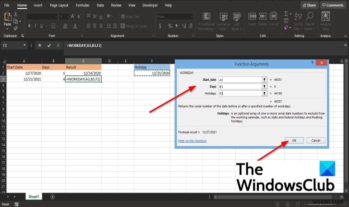 How to use the WORKDAY function in Microsoft Excel
