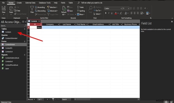 How to use the Application Parts feature in Microsoft Access