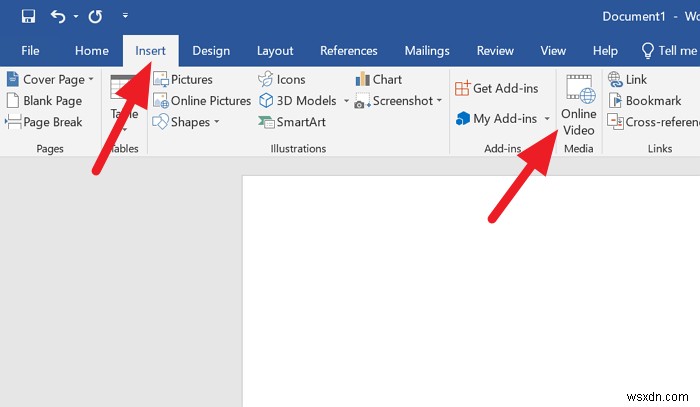 How to insert an Online Video into a Word Document
