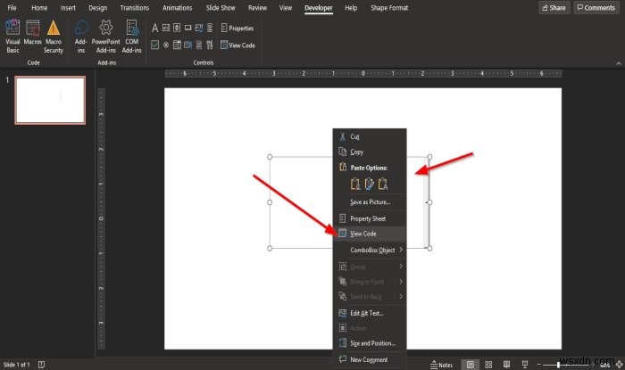 How to insert a drop-down menu in PowerPoint