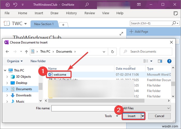 How to Insert a Word Document into OneNote notes