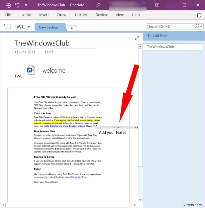 How to Insert a Word Document into OneNote notes