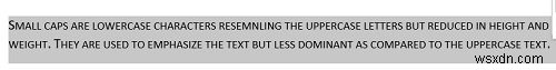 How to do Small Caps in Microsoft Word