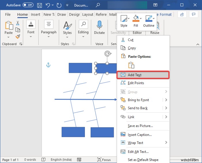 How to create a Fishbone Diagram in Microsoft Word