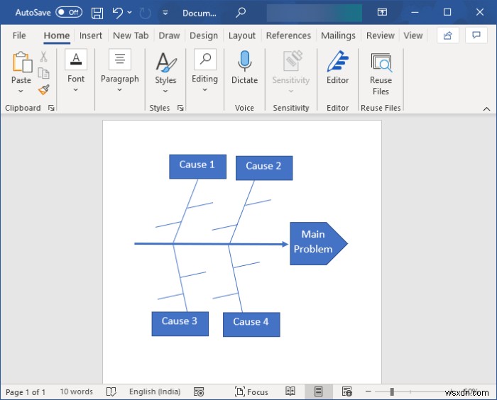 How to create a Fishbone Diagram in Microsoft Word