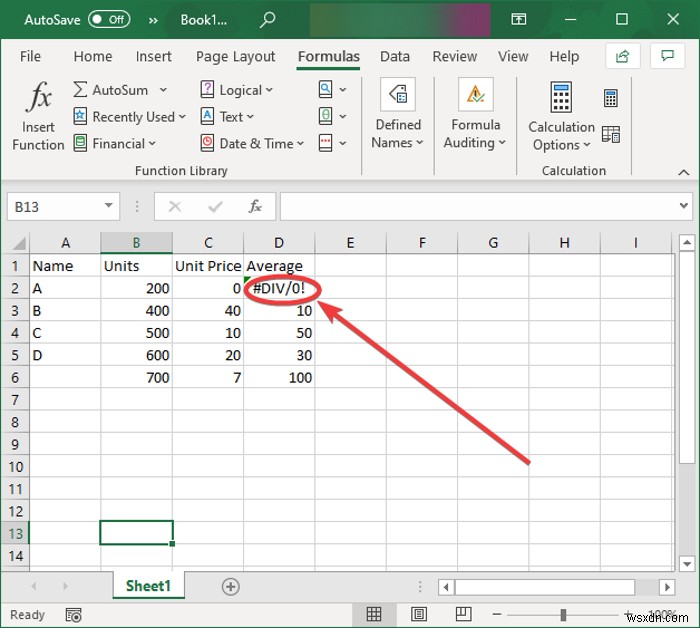 How to remove #DIV/0! error in Microsoft Excel