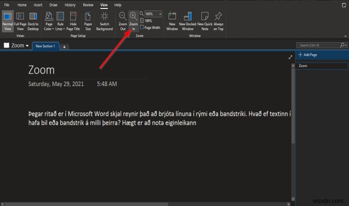 How to Zoom in and Zoom out in OneNote on Windows 11/10