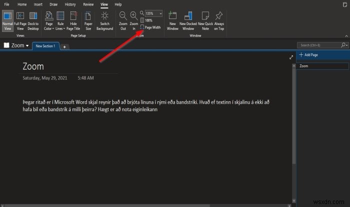 How to Zoom in and Zoom out in OneNote on Windows 11/10