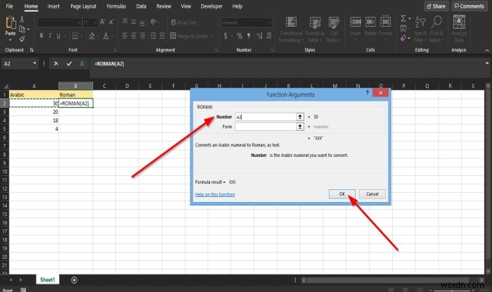 How to use the ROMAN function in Microsoft Excel
