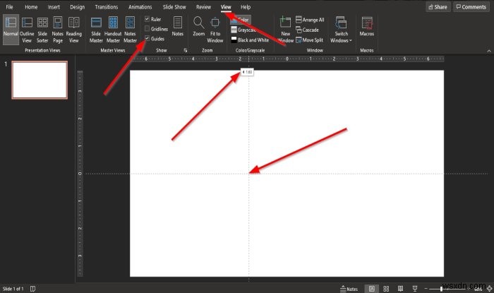How to add Guides to the PowerPoint slide