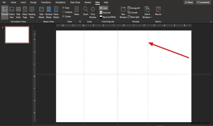 How to add Guides to the PowerPoint slide