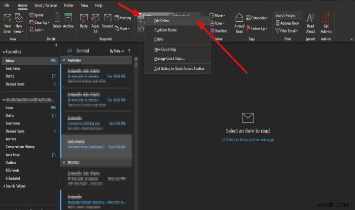 How to Create, Edit, and Delete Quick Steps in Outlook