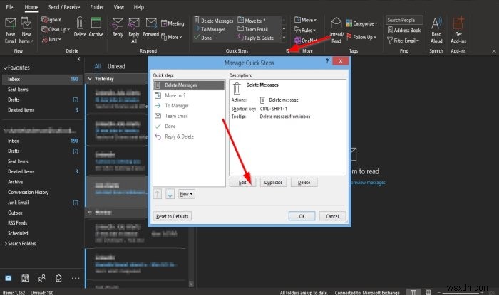 How to Create, Edit, and Delete Quick Steps in Outlook