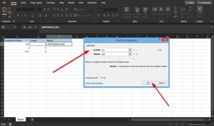 How to use the IMPOWER  function in Microsoft Excel