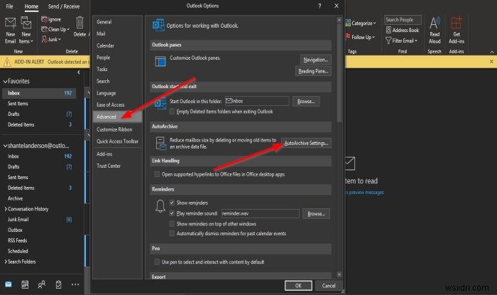 How to automatically archive Outlook items