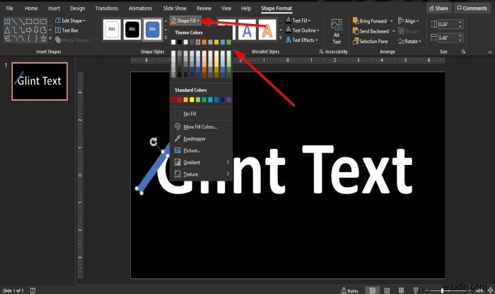 How to make a Glint or Sparkle Text animation in PowerPoint