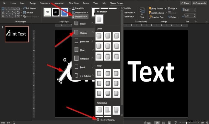 How to make a Glint or Sparkle Text animation in PowerPoint
