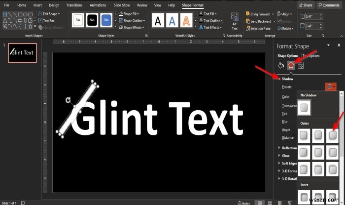 How to make a Glint or Sparkle Text animation in PowerPoint