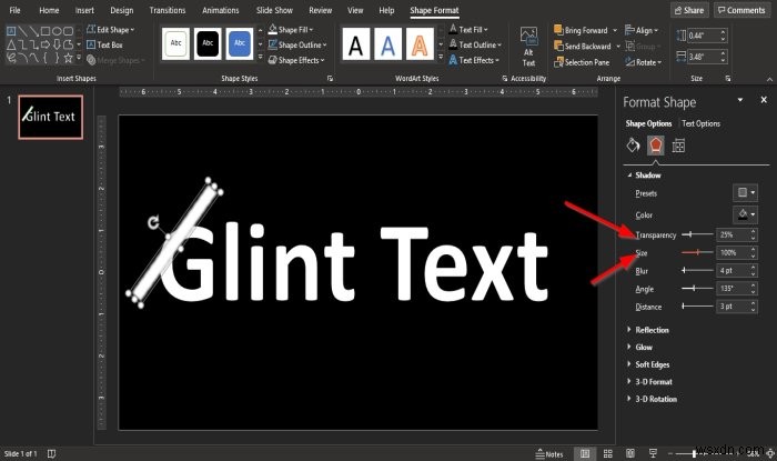 How to make a Glint or Sparkle Text animation in PowerPoint