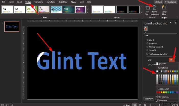 How to make a Glint or Sparkle Text animation in PowerPoint