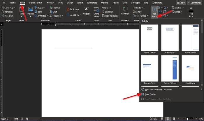 How to type Text over a Line in Word without moving it