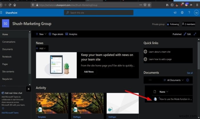 How to upload Documents to your SharePoint Site