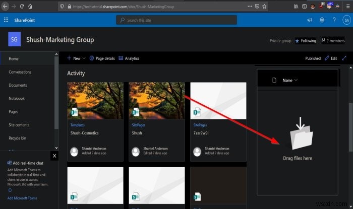 How to upload Documents to your SharePoint Site
