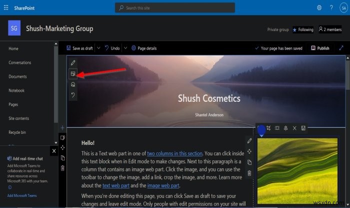 How to create a Page for your SharePoint site