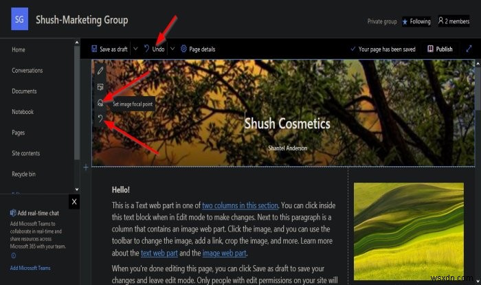 How to create a Page for your SharePoint site