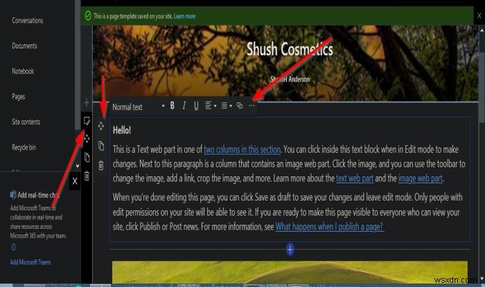 How to create a Page for your SharePoint site