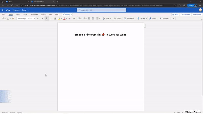 How to embed Pinterest Pins in OneNote or Word