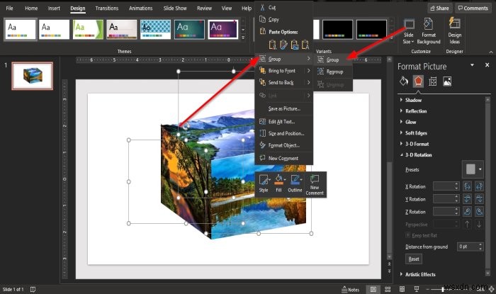 How to create a 3D Picture Cube in PowerPoint