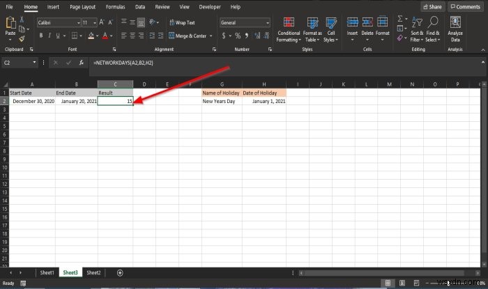 How to use the NETWORKDAYS function in Excel