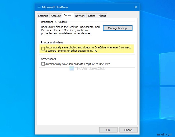 How to stop OneDrive from automatically saving Photos from Phone