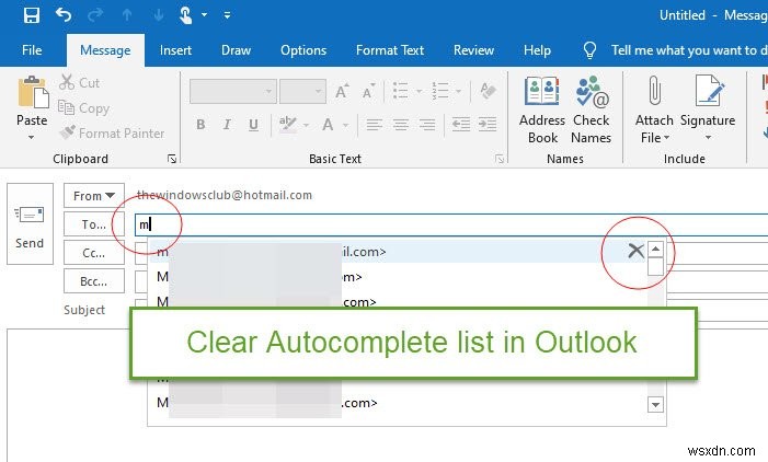 How to clear the Auto-complete list in Outlook