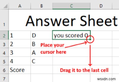 How to create an automated quiz in Microsoft Excel