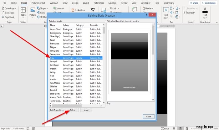 How to insert a Custom Cover Page in Microsoft Word