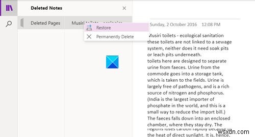 How to recover deleted OneNote Notes on a Windows PC