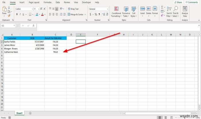 How to use the ISBLANK function In Microsoft Excel