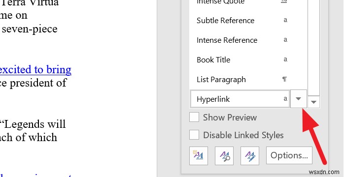 How to remove the Underline from a Hyperlink in Microsoft Word