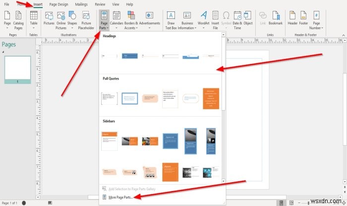 How to use the Building Blocks features in Microsoft Publisher