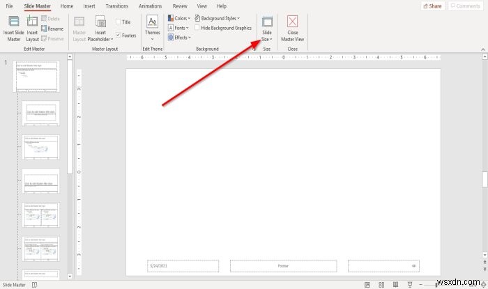 How to change the Slide size and orientation in PowerPoint